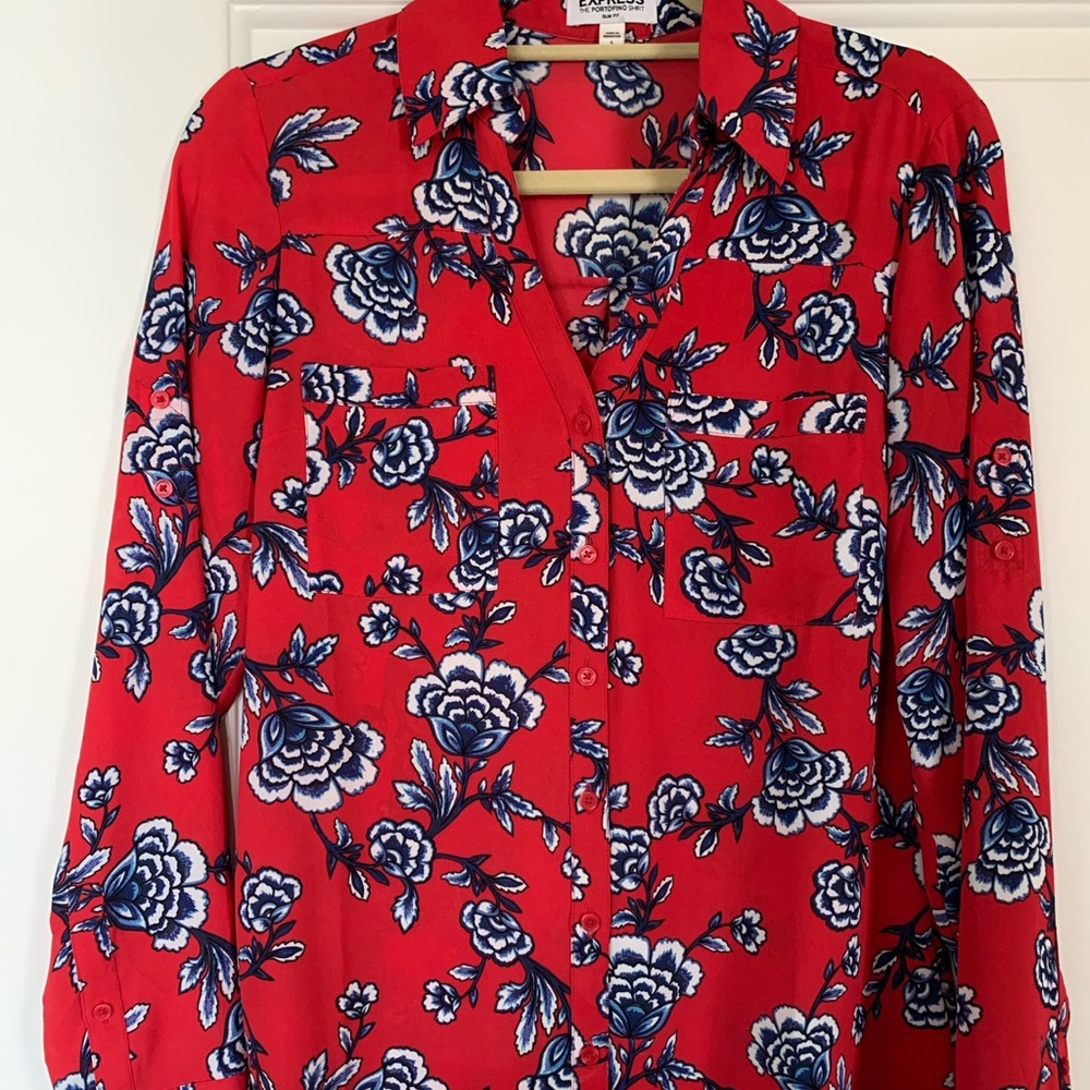 Express slim fit portofino shirt